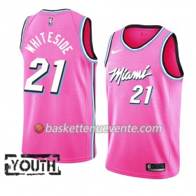 Maillot Basket Miami Heat Hassan Whiteside 21 2018-19 Nike Rose Swingman - Enfant